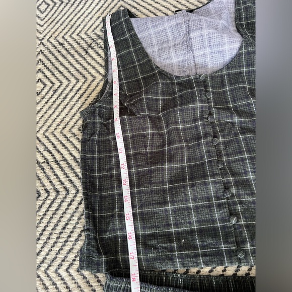 Corduroy Sleeveless Crop Top in Plaid (part of matching set) - Picture 3 of 5